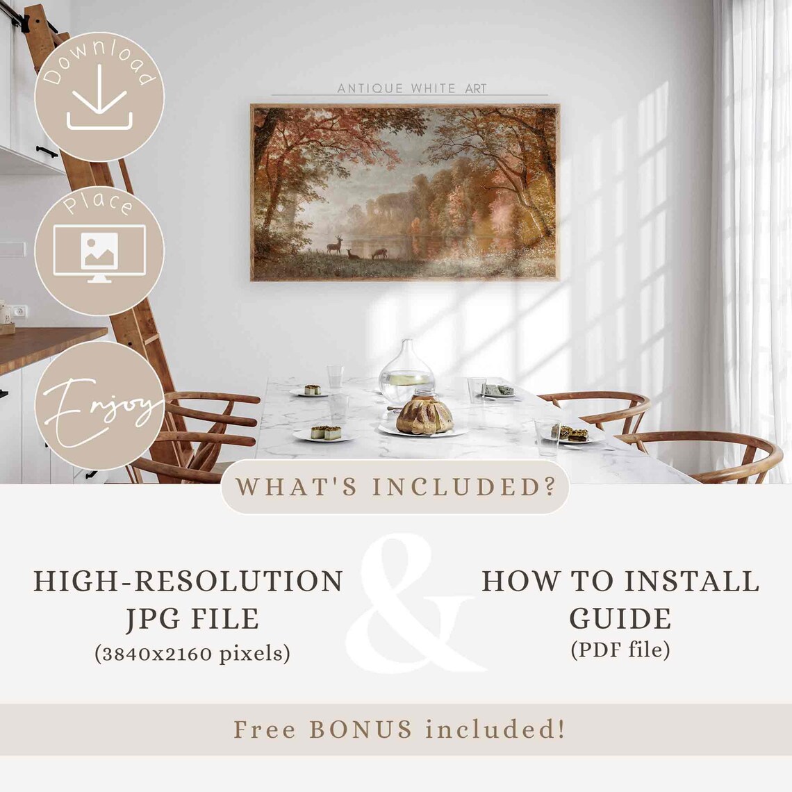 Vintage Fall Landscape, Farmhouse Art Print - Image 3