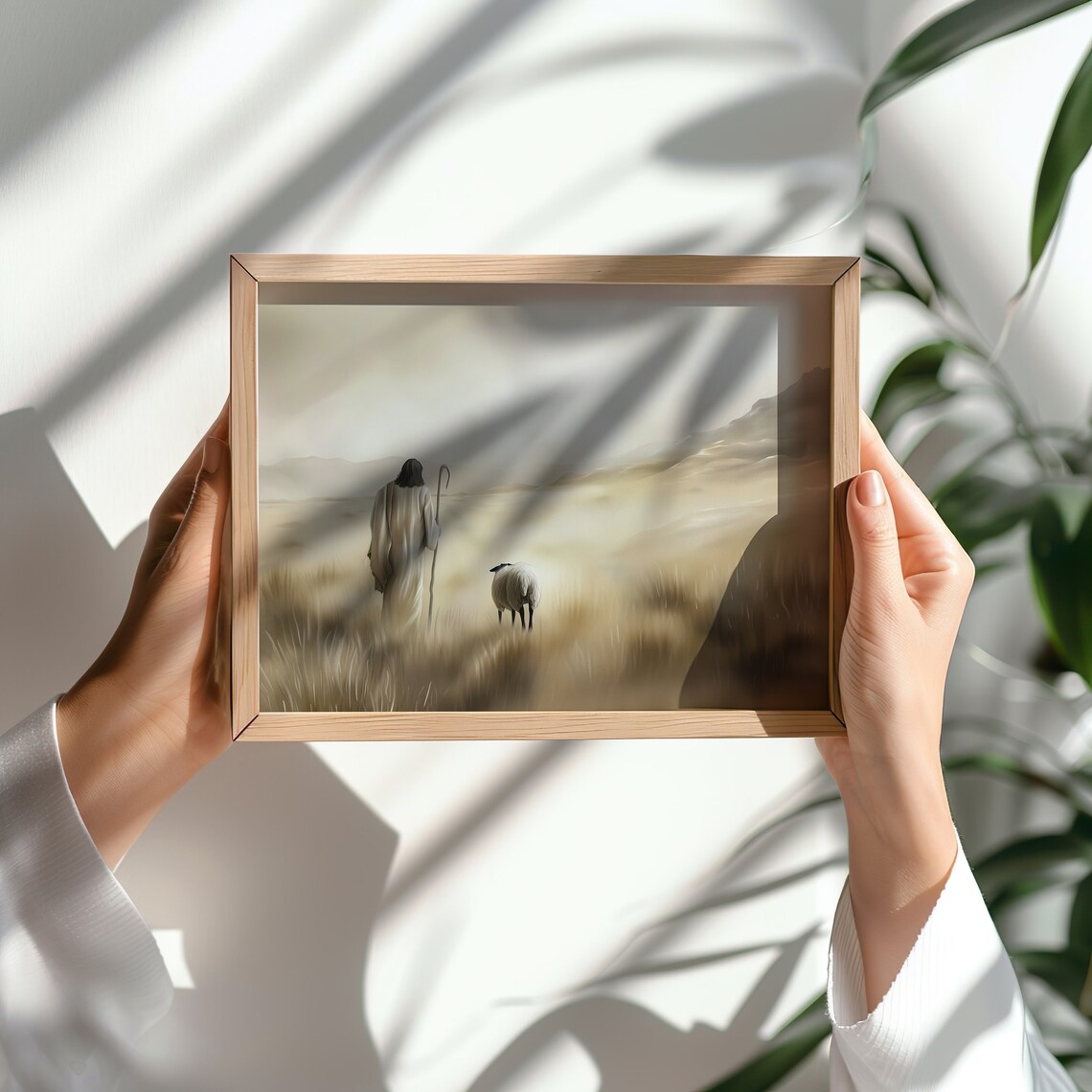 Jesus Leaves The 99 Oil Painting Art Print - Image 2