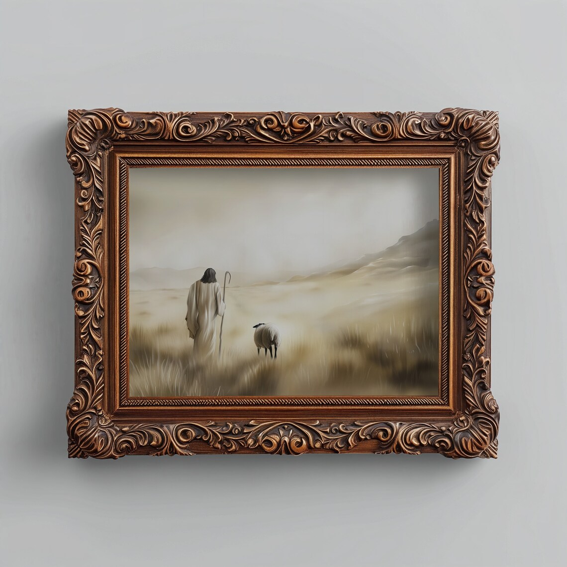 Jesus Leaves The 99 Oil Painting Art Print - Image 4