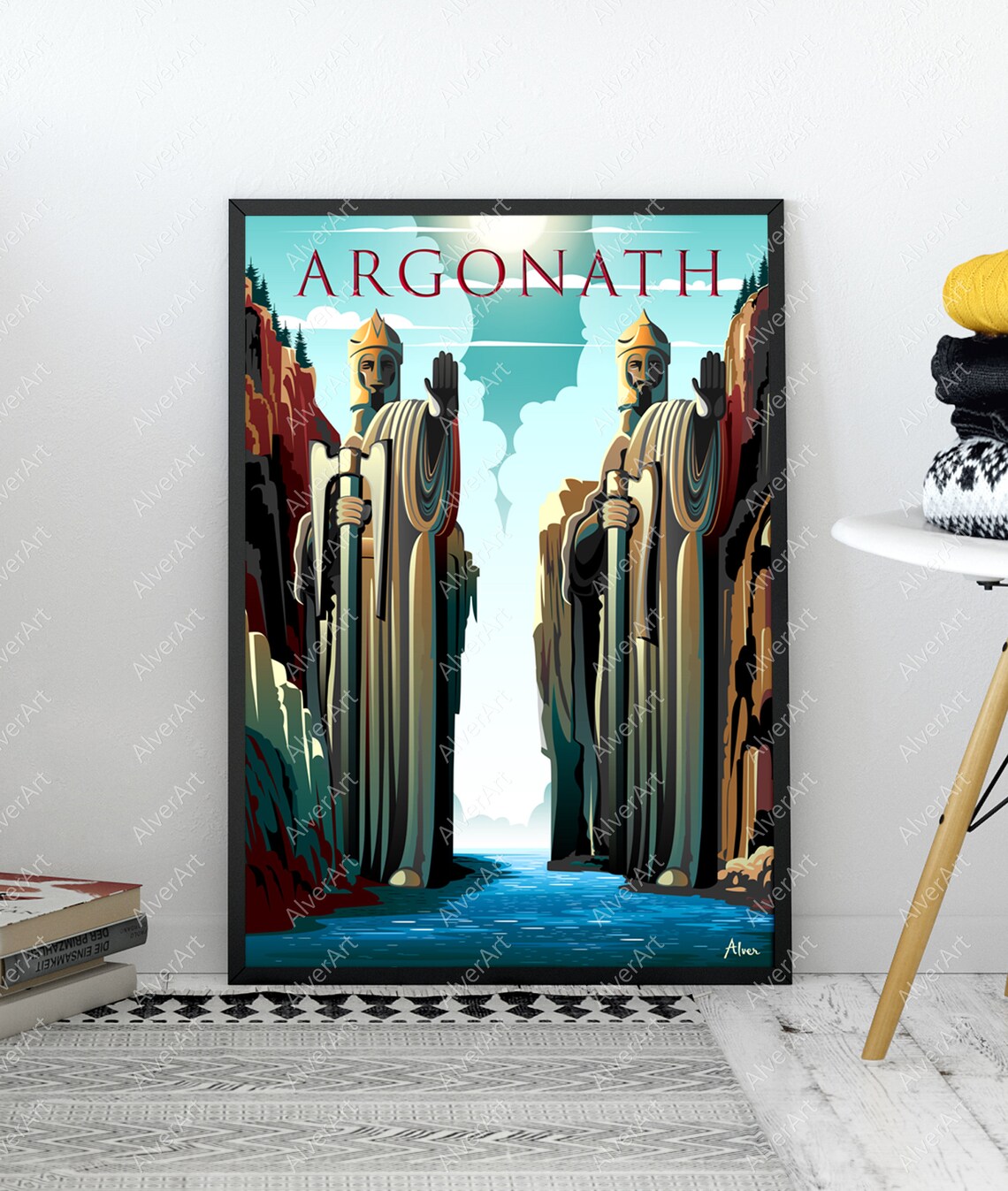Argonath Twin Statues Lord Of The Rings Fantasy Travel Poster - Image 3