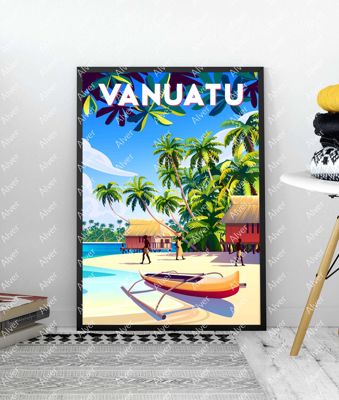Vanuatu Poster Tropical Poster Tropical Travel Print Vanuatu Wall Art Unframed - Image 3