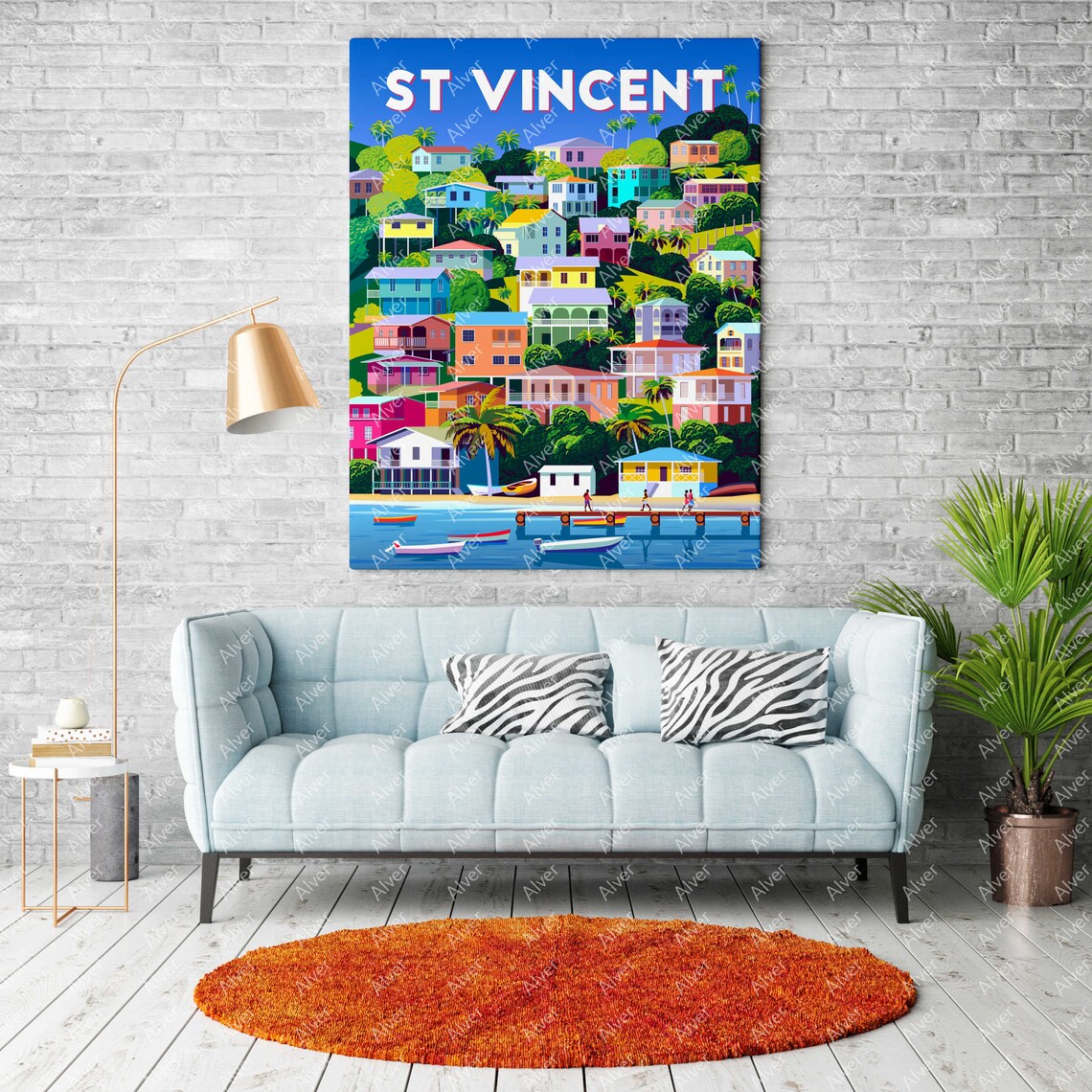 Caribbean Poster St Vincent Poster Tropical Travel Print Caribbean Wall Art Unframed - Image 2