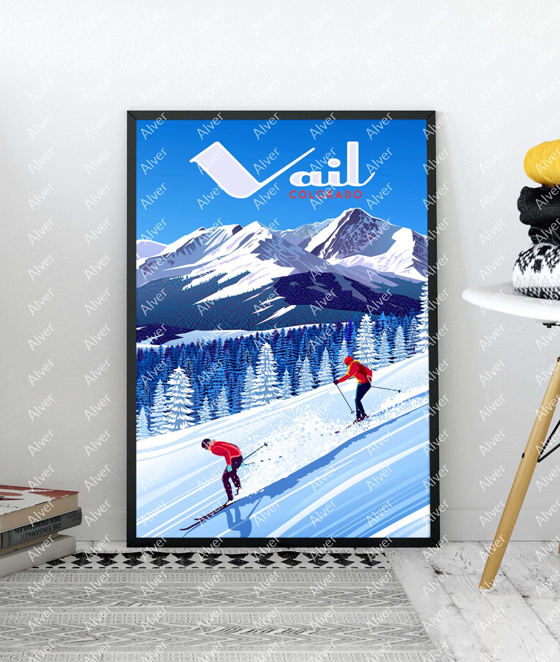 Vail Poster Colorado Poster Colorado Wall Art Ski Mountain Print Unframed - Image 3