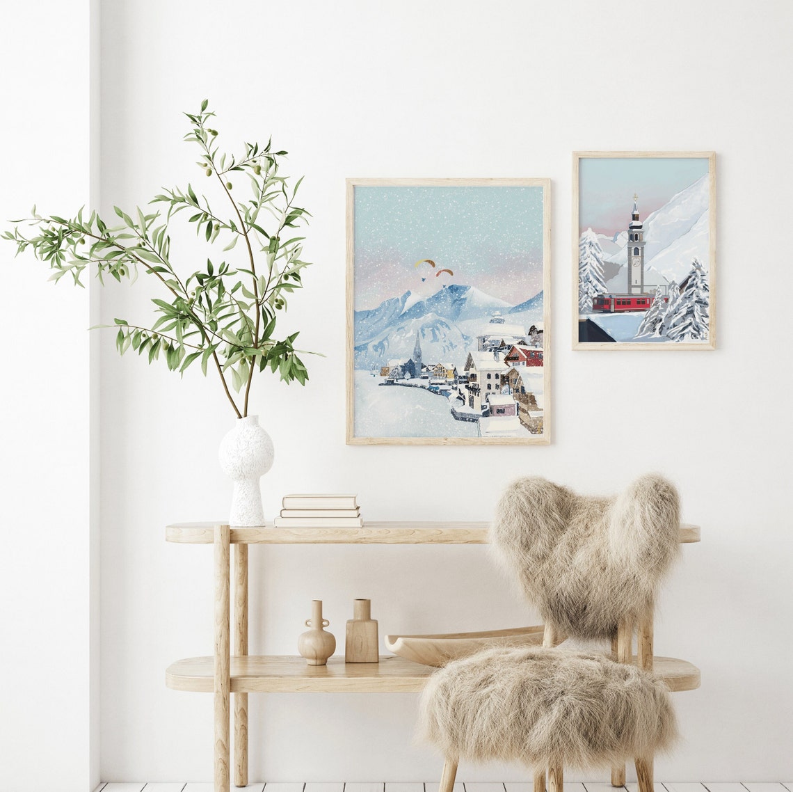 Austria Travel Print Christmas In Austria Winter Travel Art Winter Holiday Print Christmas Travel Print Ski Resort Print Christmas - Image 4