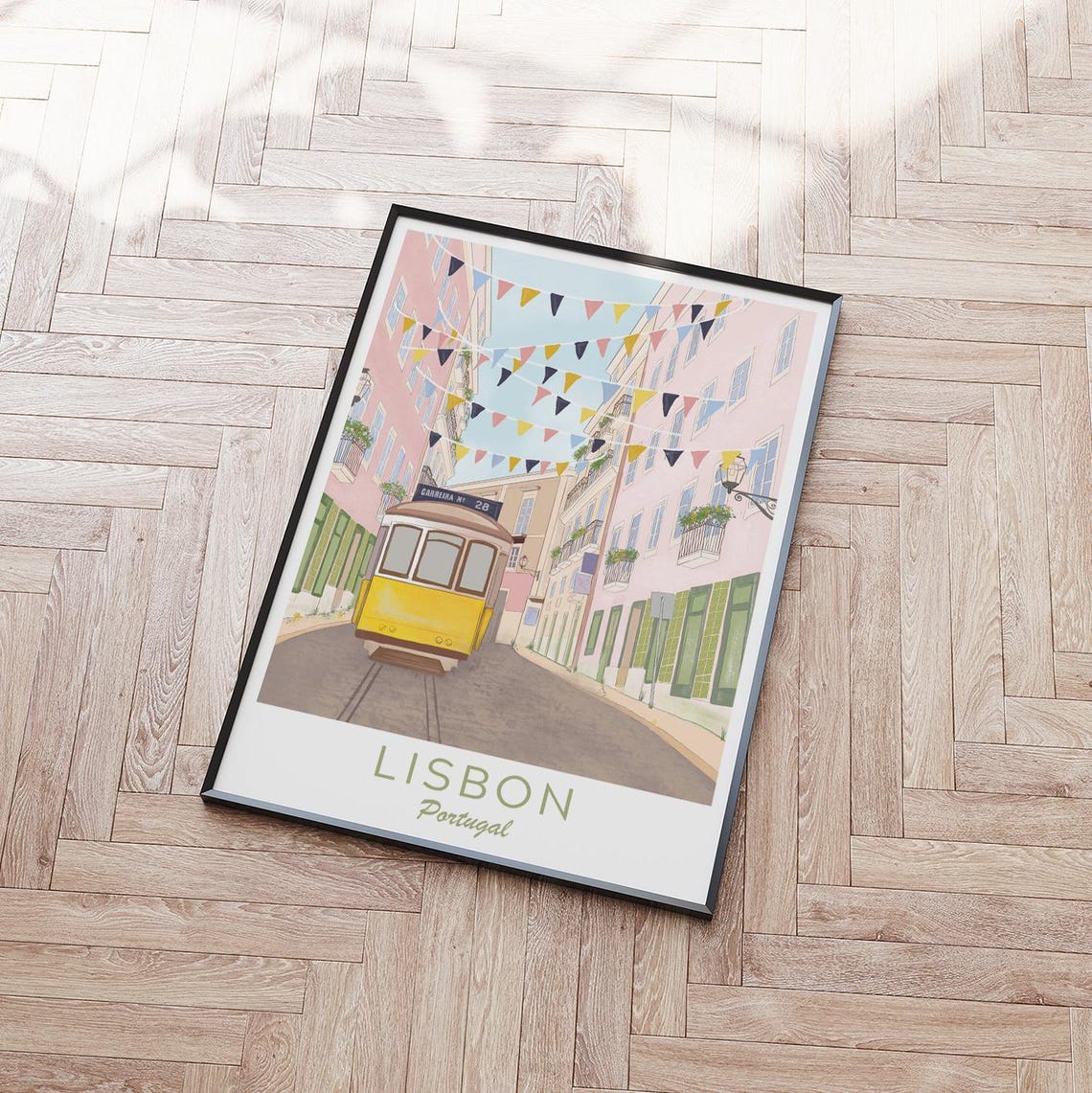 Lisbon Illustration Lisbon Tram Wall Art Lisbon City Poster Portugal Art Print Lisbon Print Portugal Travel Poster Portugal Tram - Image 3