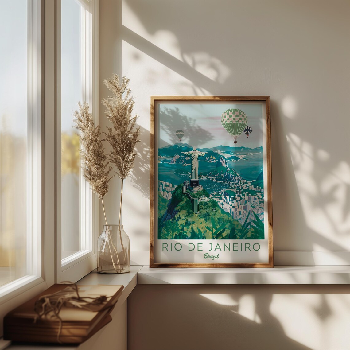 Rio de Janeiro Brazil Christ the Redeemer Hot Air Balloons Poster - Image 2