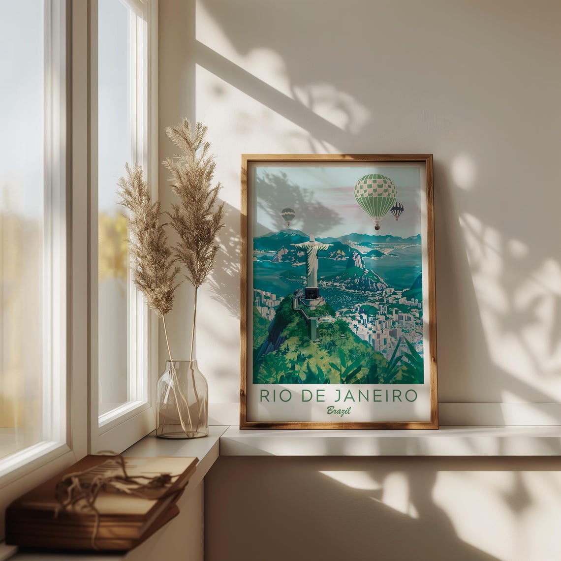 Rio De Janeiro Illustration Brazil Travel Print Brazil Wall Art Christ The Redeemer Rio De Janeiro Print Brazilian Travel Art Rio Print - Image 2