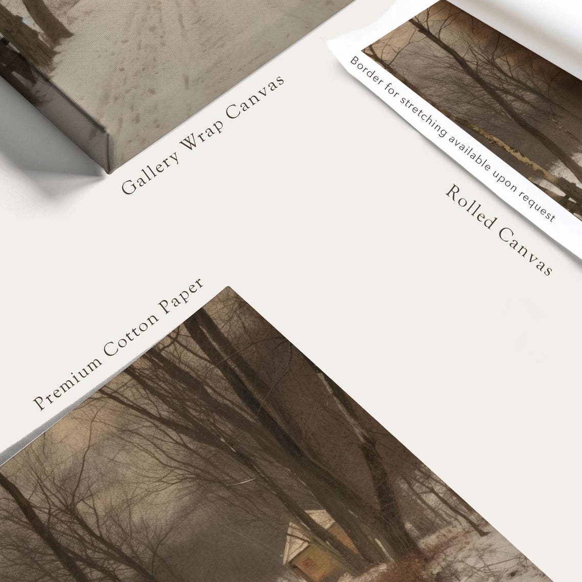 Winter Road Vintage Style Art Print - Image 5