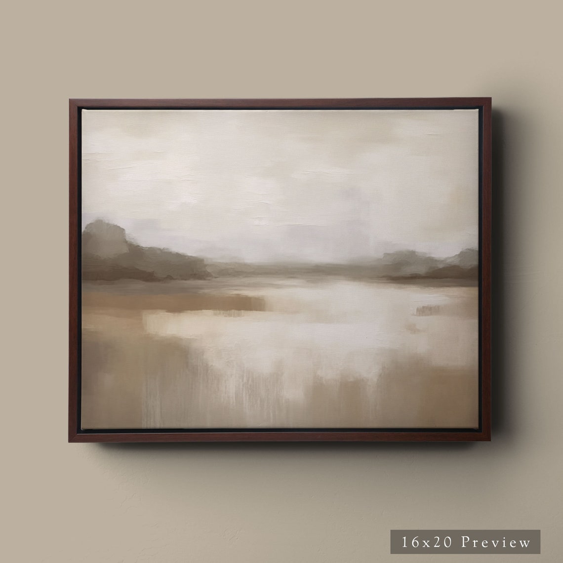 Abstract Sepia Waterscape Misty Horizon Fine Art Wall Poster - Image 4