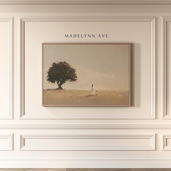 Jesus Walking With A Child Under A Tree Faith Fine Art Poster