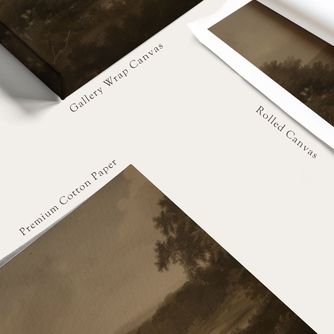 A Hill Far Away Sepia Valley Vintage Landscape Art Wall Poster - Image 5