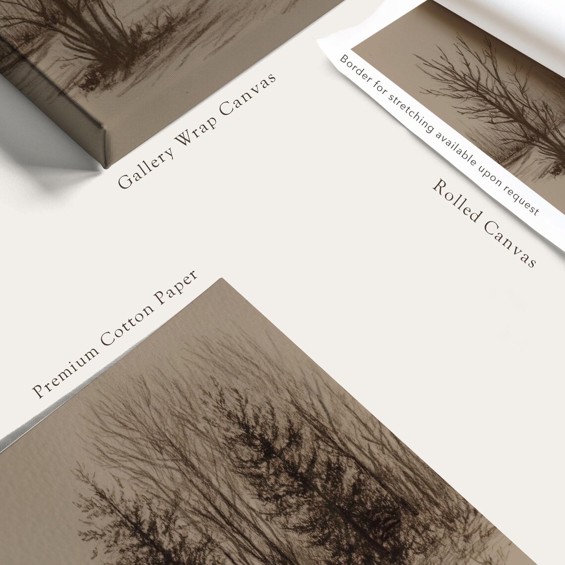 Winter Landscape Art Print, Vintage Forest Scene - Image 5