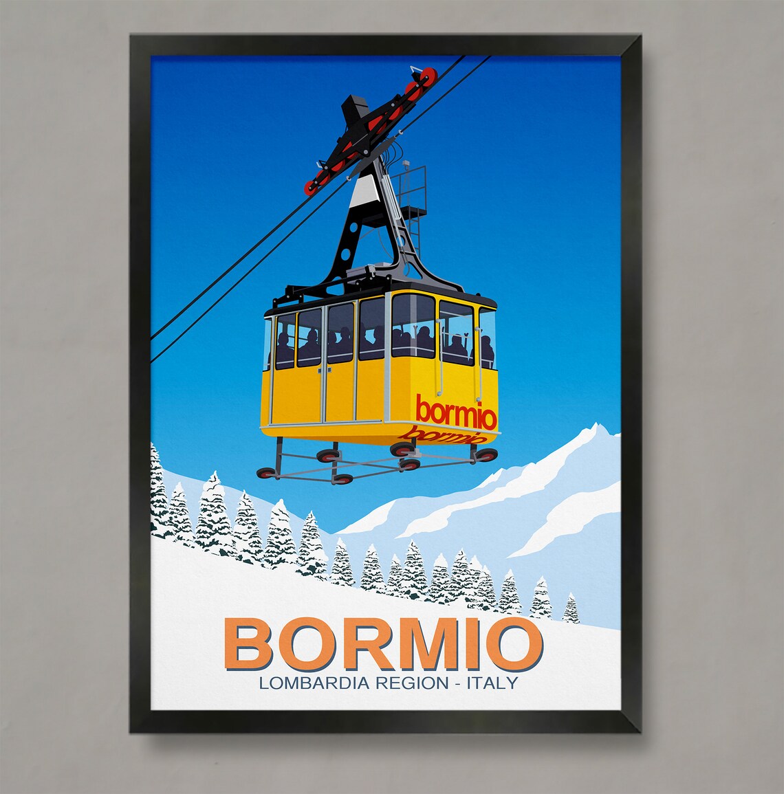 Bormio Ski Resort Poster, Ski Travel Poster