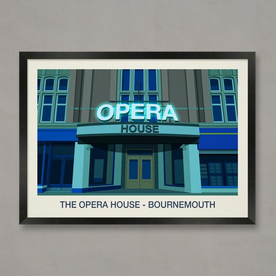 The Opera House Bournemouth Nightclub Poster Neon Sign Venue Art