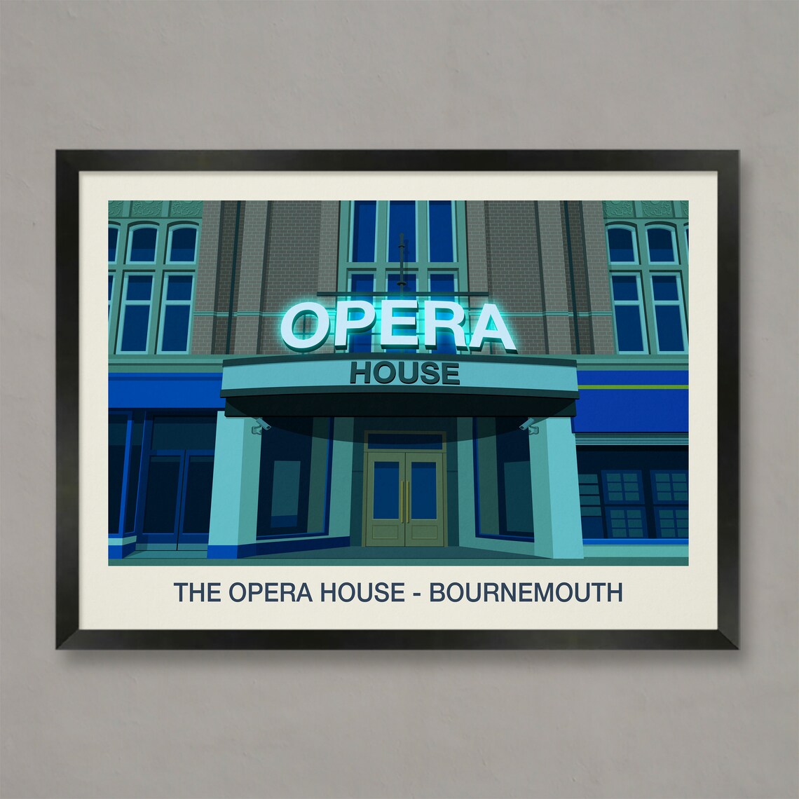 The Opera House Bournemouth Nightclub Poster Neon Sign Venue Art