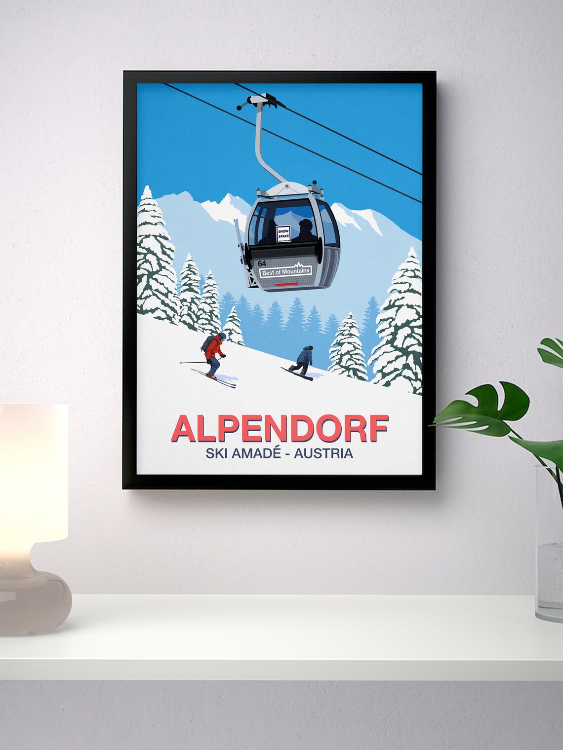Alpendorf Ski Resort Travel Poster, Ski Resort Art Print - Image 4