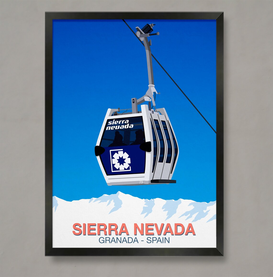 Sierra Nevada Ski Resort Travel Poster Print