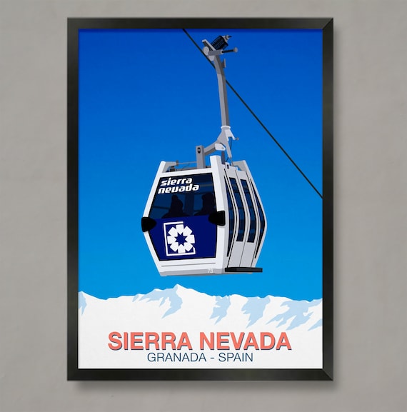 Sierra Nevada Ski Resort Travel Poster Print