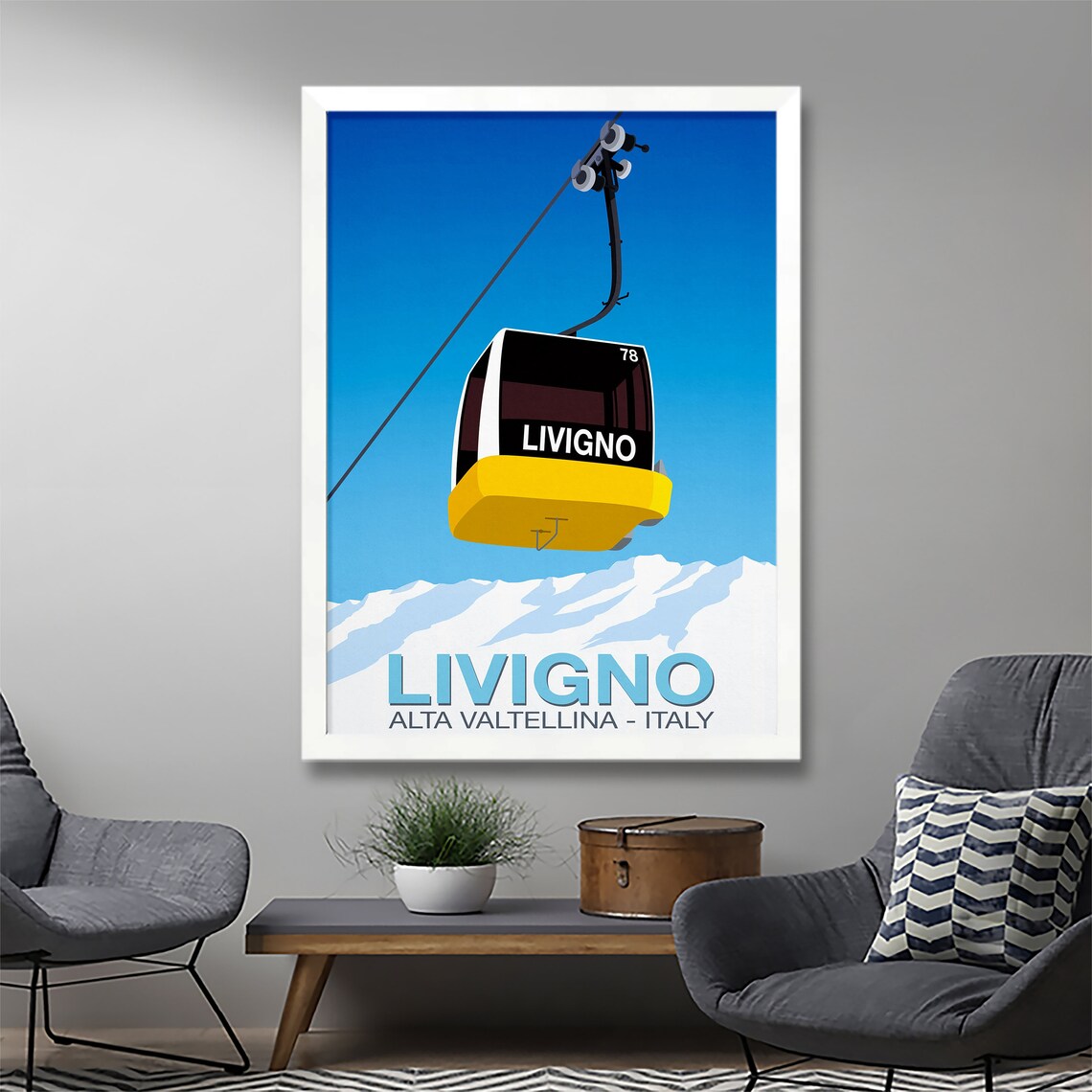 Livigno Ski Resort Travel Poster, Ski Resort Print - Image 2