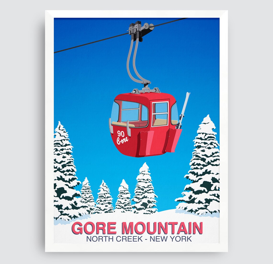 Gore Mountain Ski Resort New York Travel Poster - Image 3