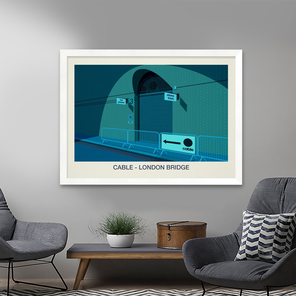 Cable London Bridge Nightclub Railway Arch Venue Illustration Poster - Image 2