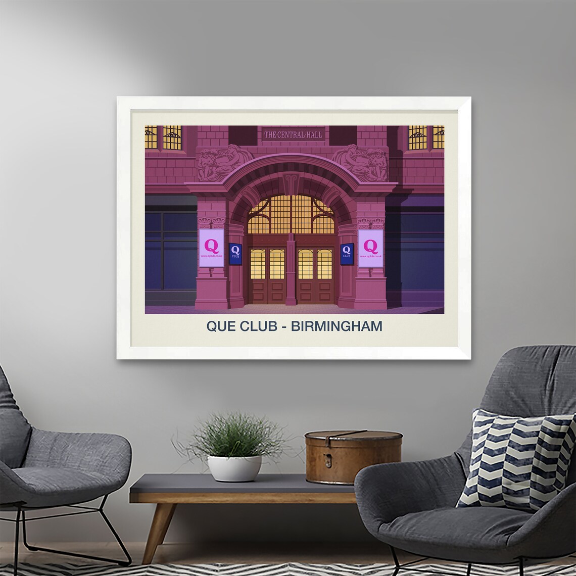 Que Club Birmingham Nightclub Poster Central Hall Venue Artwork - Image 2