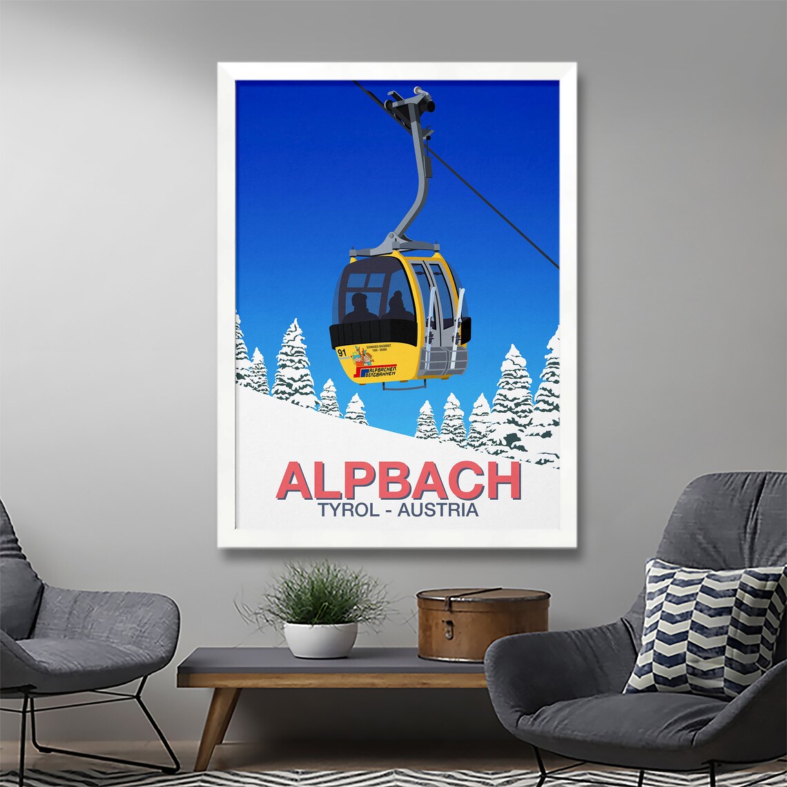 Alpbach Ski Resort Travel Poster - Image 2