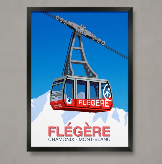 Flegere Ski Resort Chamonix Poster Ski Resort Poster Ski Print Snowboard Poster Ski Gifts Ski Poster