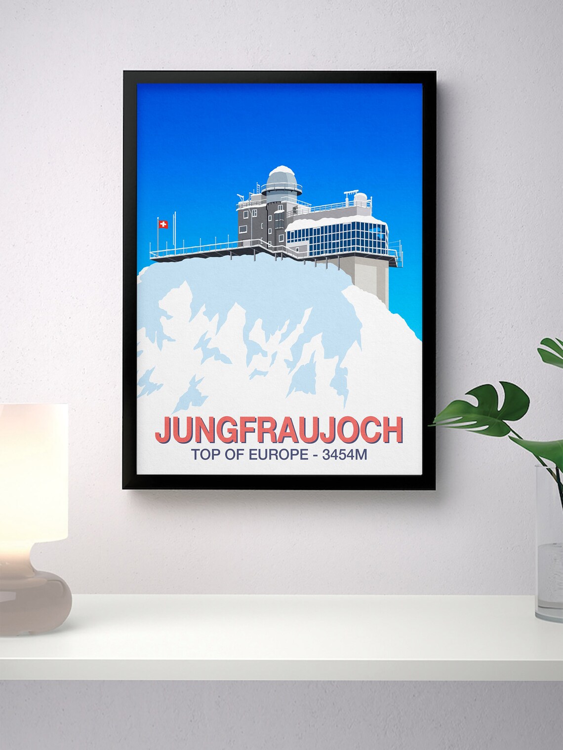 Jungfraujoch Top Of Europe 3454M Sphinx Observatory Summit Ski Poster - Image 2