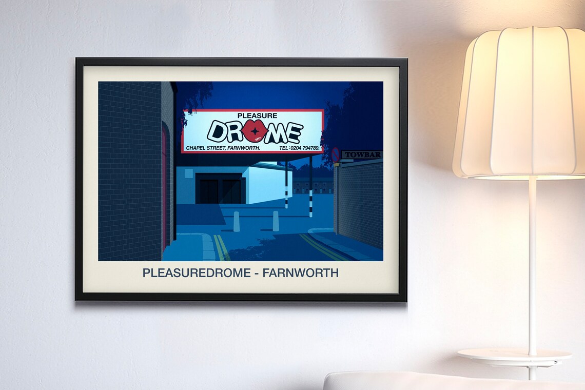 Pleasuredrome Farnworth Nightclub Retro Neon Sign Venue Wall Art - Image 3