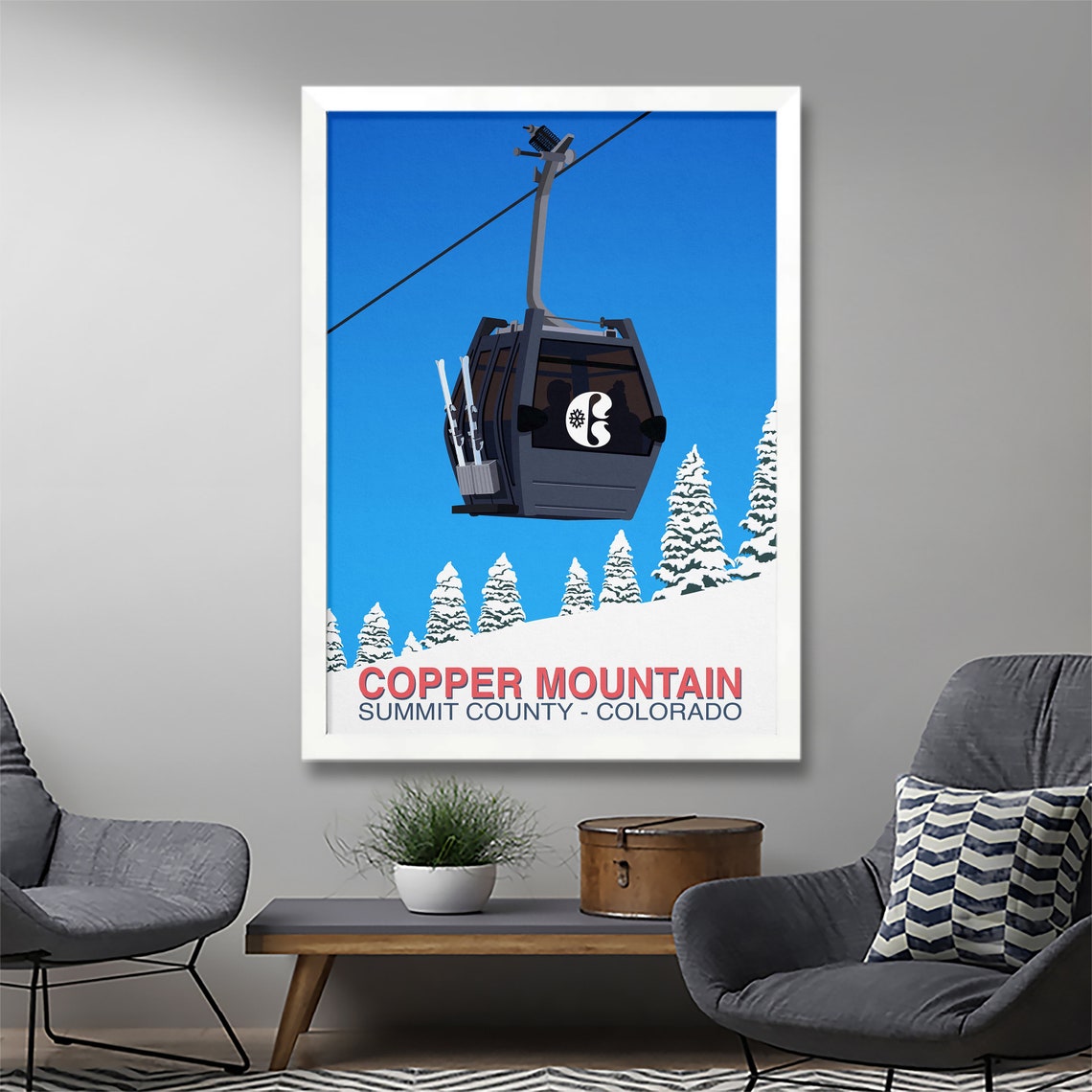 Copper Mountain Colorado Summit County Gondola Retro Ski Poster - Image 2