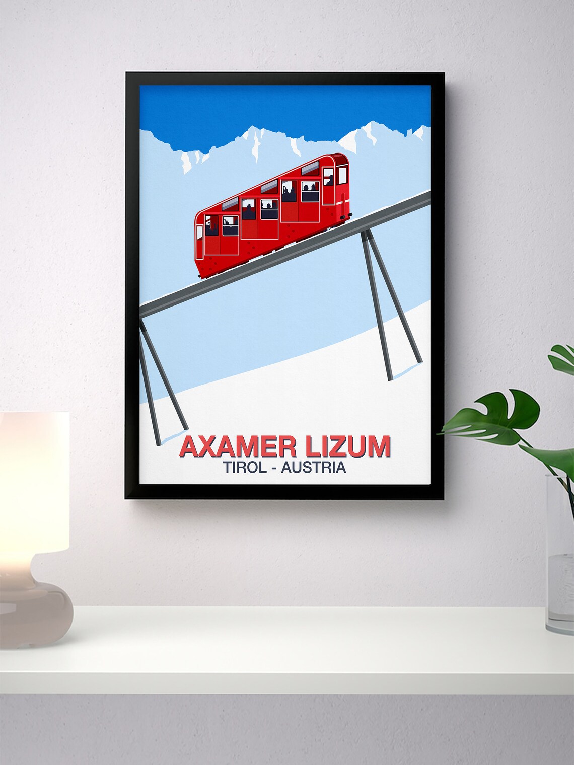 Axamer Lizum Ski Resort Travel Poster Art Print - Image 4