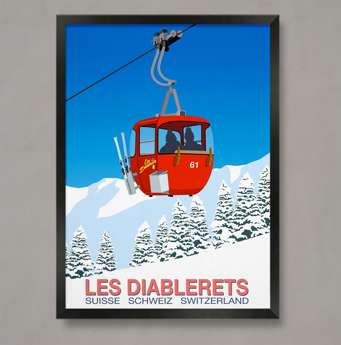Les Diablerets Ski Resort Travel Poster
