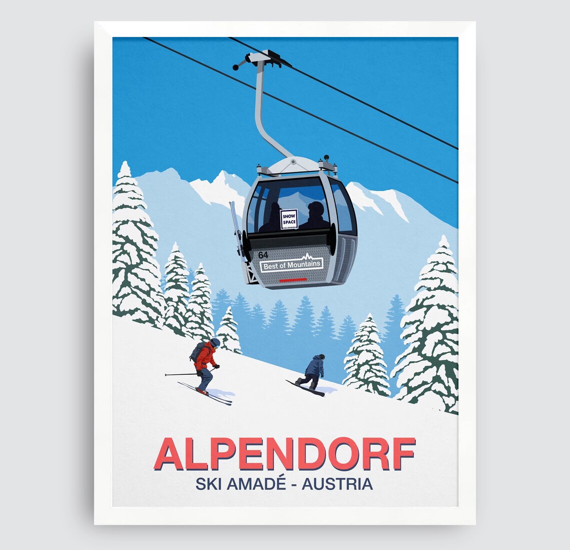Alpendorf Ski Resort Travel Poster, Ski Resort Art Print - Image 3