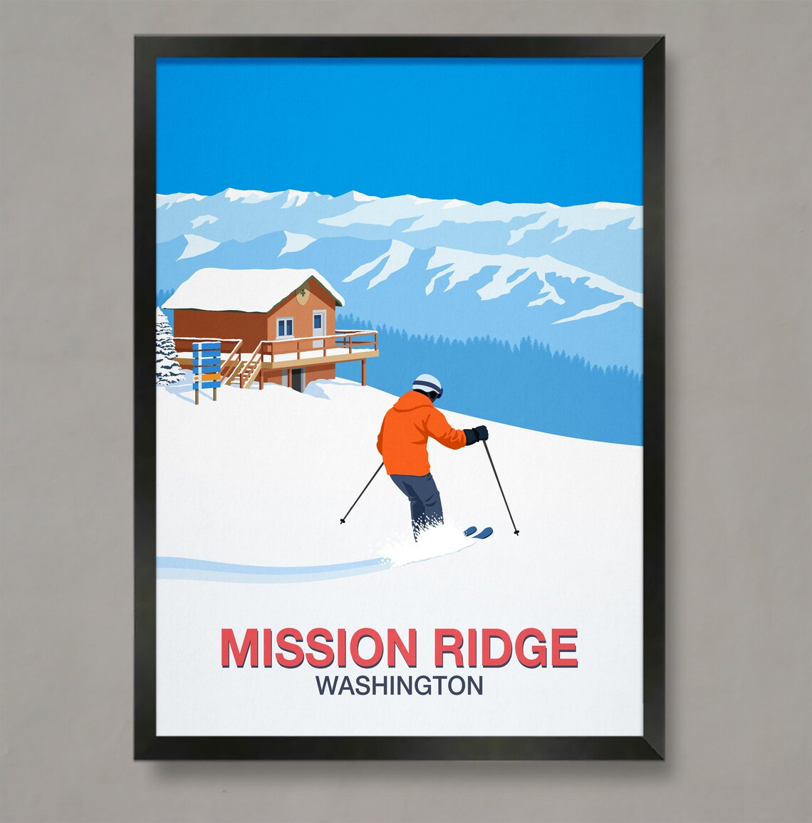 Mission Ridge Ski Resort Travel Poster Print