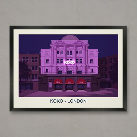 Koko London Nightclub Poster with Historic Camden Venue Neon Facade