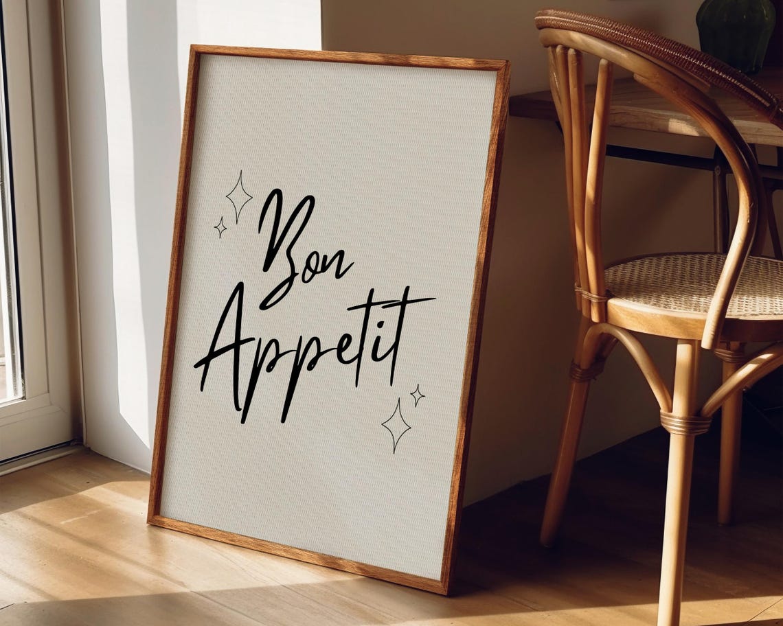 Bon Appetit Script Elegant Sparkle Minimalist Kitchen Poster - Image 4