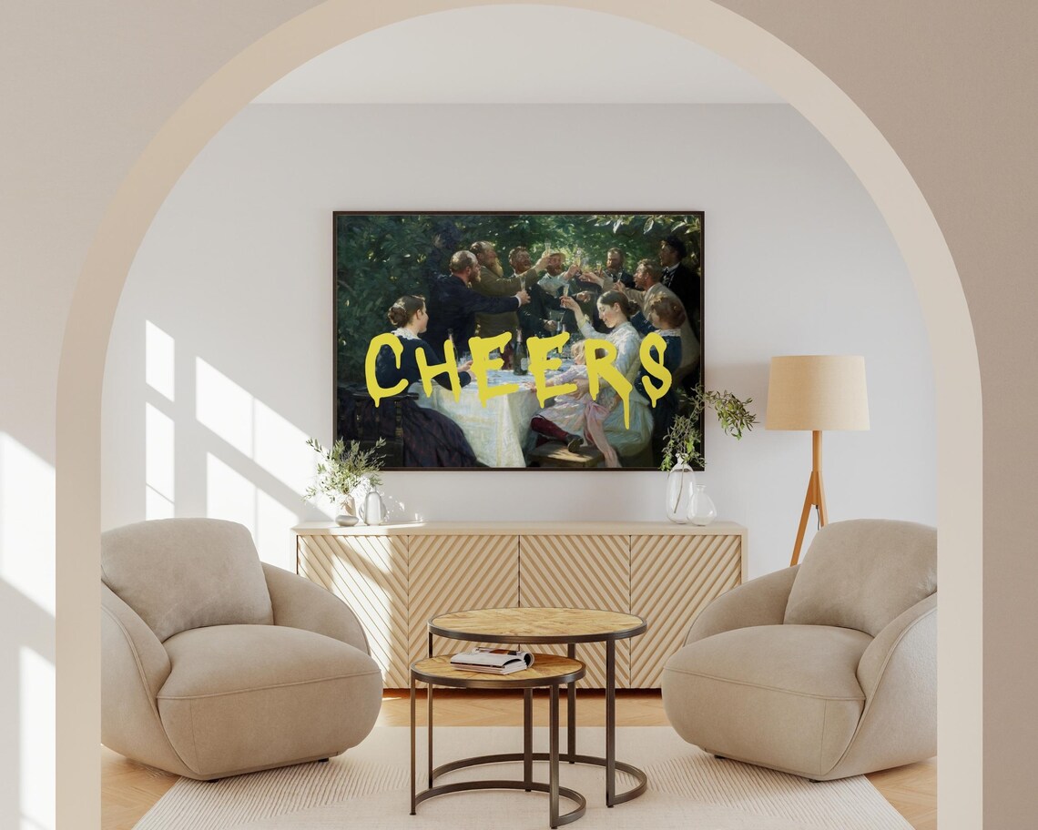 Cheers Altered Hip Hip Hurrah Kroyer Party Toast Painting Poster - Image 8