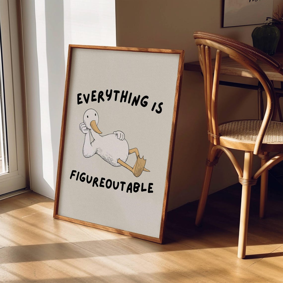 Everything Is Figureoutable Print Cute Positive Affirmation Poster Funny Duck Art Print Inspirational Wall Art Trendy Wall Art - Image 5