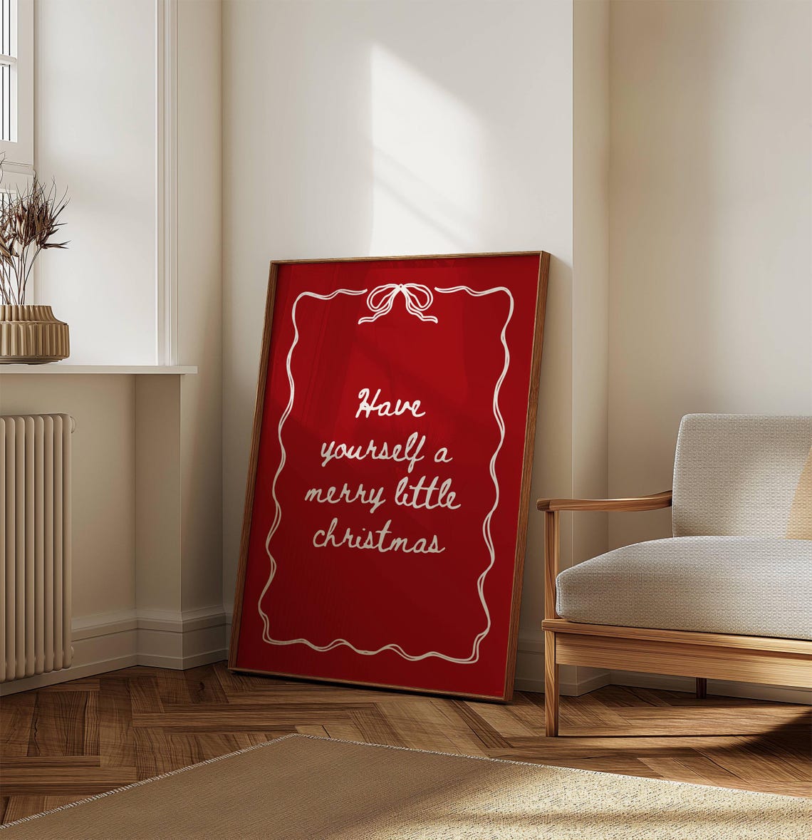 Have Yourself A Merry Little Christmas Red Script Holiday Poster - Image 7