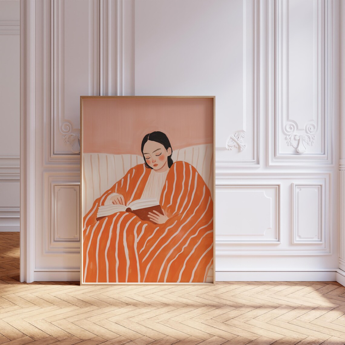 Woman Reading, Contemporary Abstract Art Print - Image 2