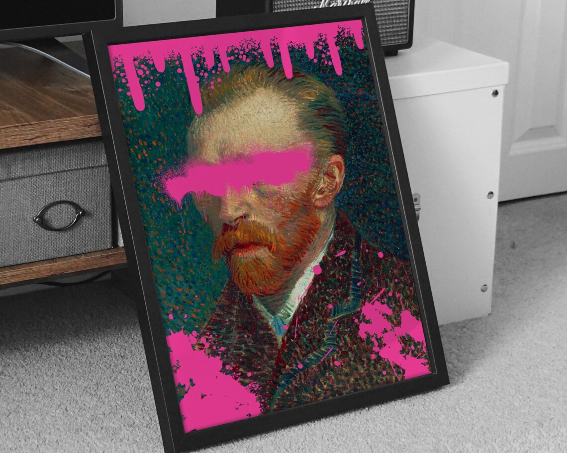 Funny Altered Art Print Urban Art Eclectic Wall Art Van Gogh Print Vintage Oil Painting Street Art Print Graffiti Poster Print - Image 8