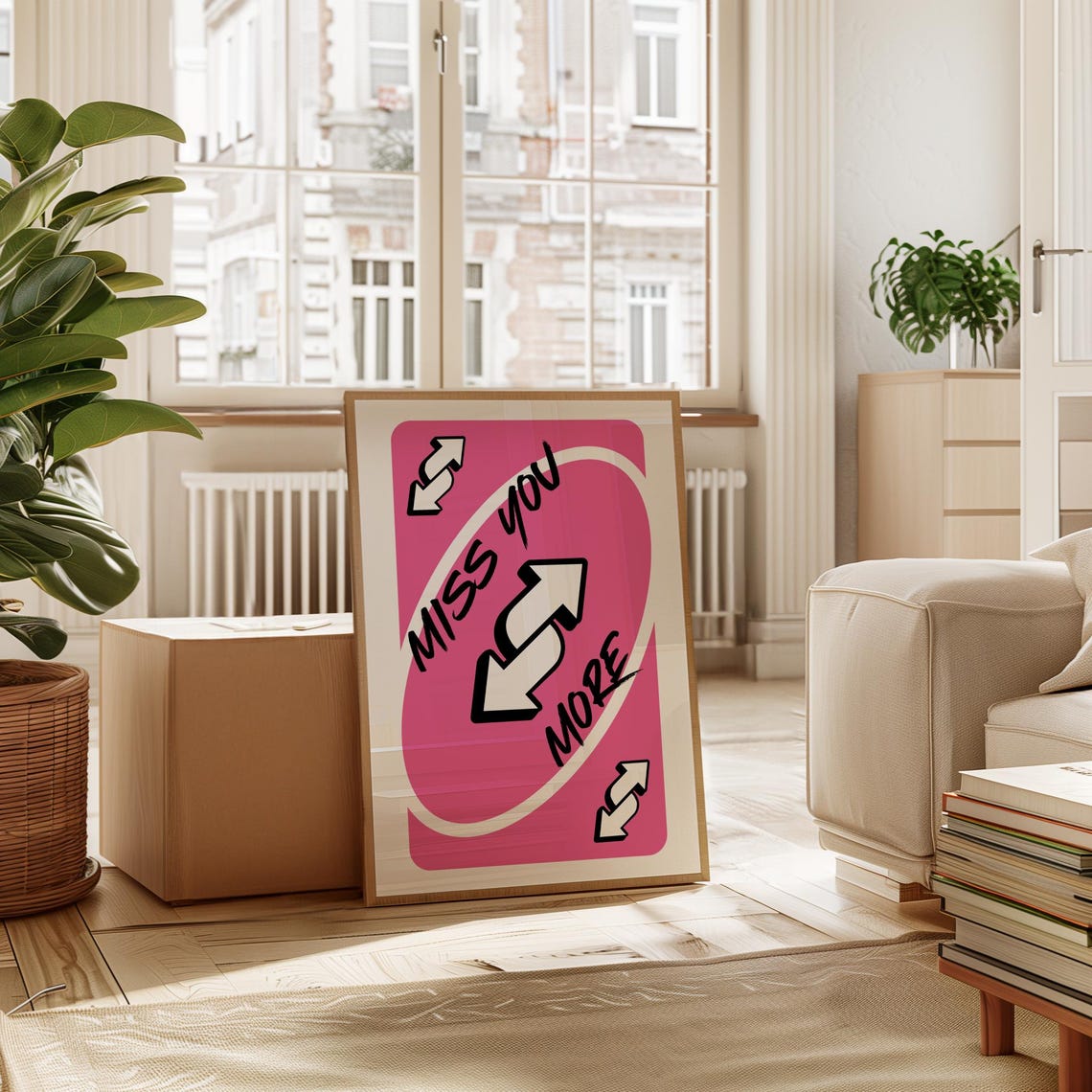 Miss You More Pink Playing Card Reverse Style Funny Love Poster - Image 6