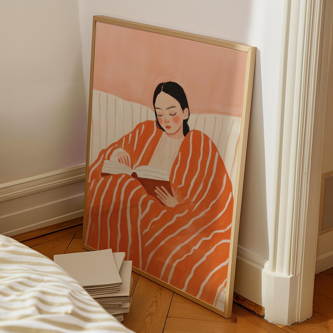 Woman Reading, Contemporary Abstract Art Print - Image 3