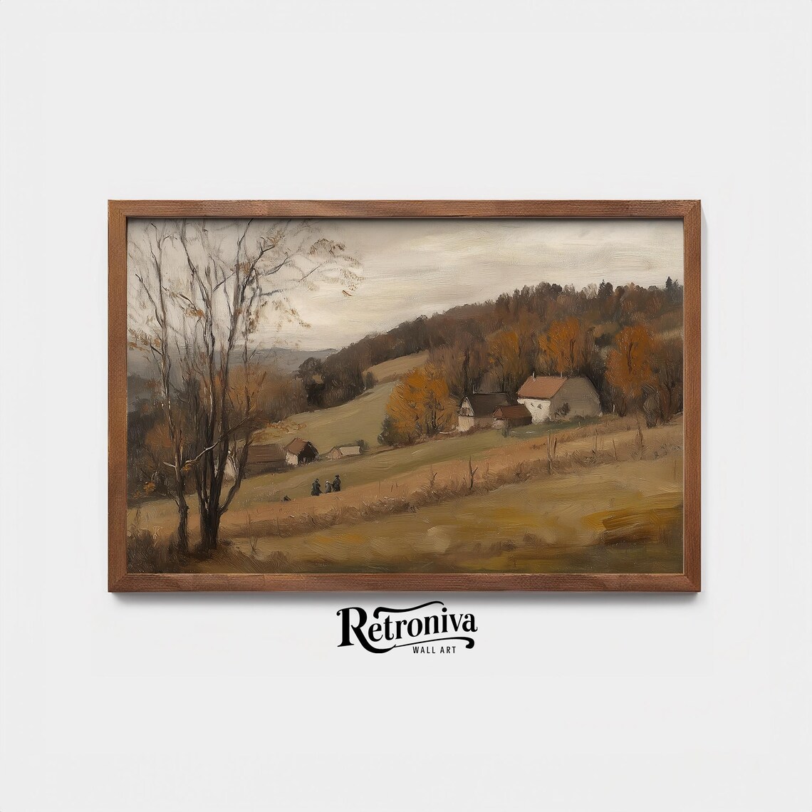 Vintage Country Fall Landscape, Rustic Plateau Art Print - Image 3