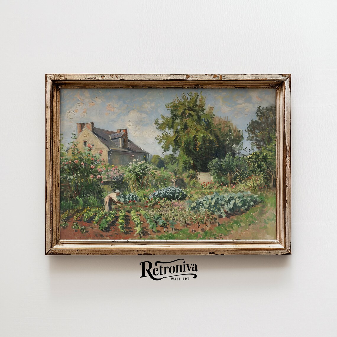 Countryside Landscape Vintage Summer Garden Oil Painting Cottage Art Print Farmhouse Wall Decor Retroniva Art Sum 018 - Image 6
