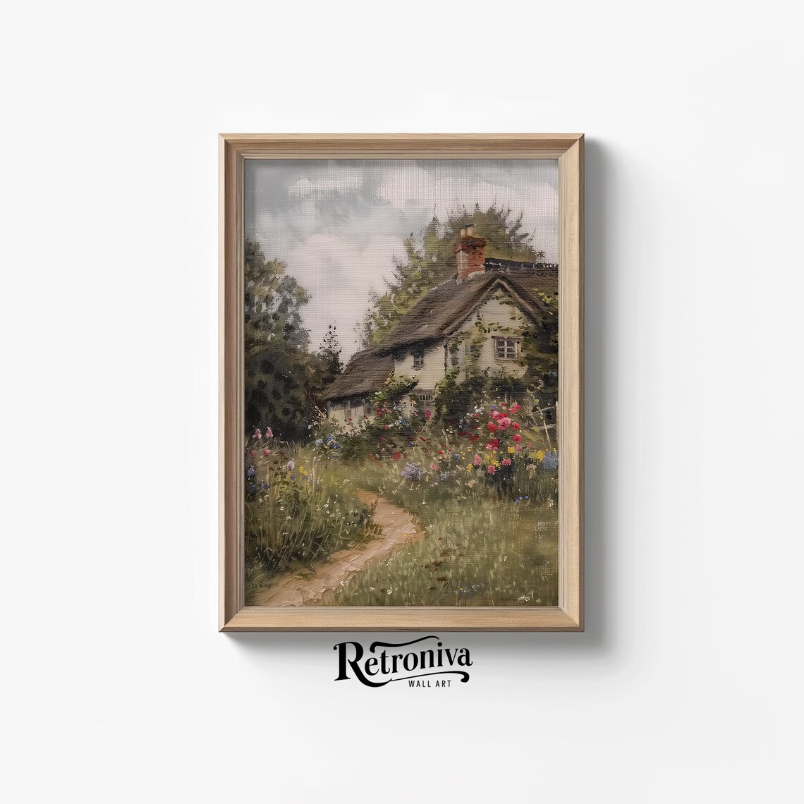 Vintage Cottage Summer Country Landscape Art Print - Image 7