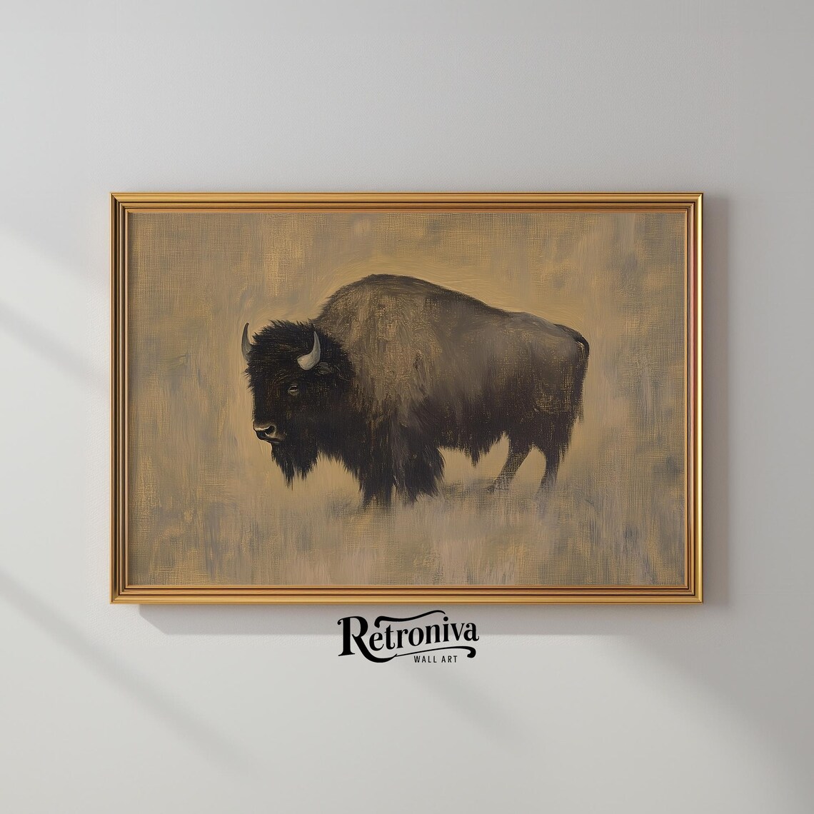 Antique Bison Art Print, Vintage Rustic Farmhouse - Image 2