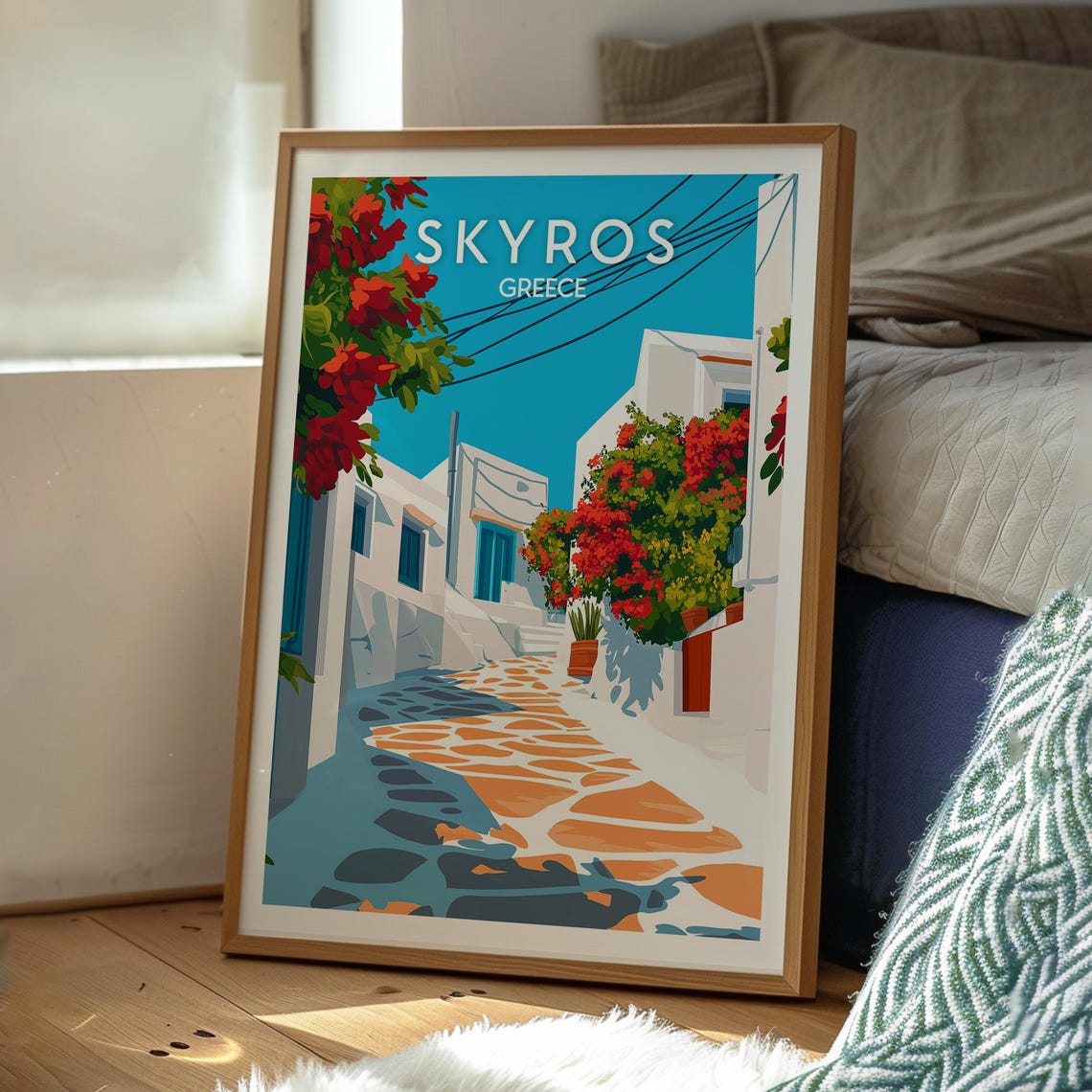 Skyros Greece Travel Poster, Greek Island Wall Art - Image 3