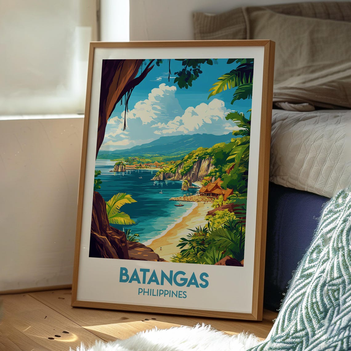 Batangas Philippines Beach Cove Cliffs Tropical Travel Poster - Image 3